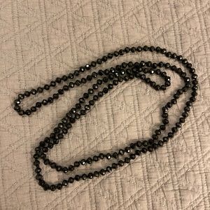 Long Black Diamond Beads